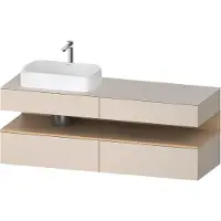 Duravit Collection One Meuble sous-vasque sur console, 2 tiroirs, découpe à gauche, 1600x550x600mm, niche en chêne naturel, QA4777030830000