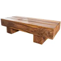 Meublorama Table basse TOLB 100 cm en bois massif de Sheesham – Table basse rectangulaire style rustique
