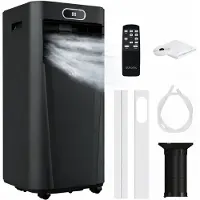 Auronic Climatiseur portable blanc - 7 000 BTU - Jusqu'à 20 m² - 3-en-1 - Avec kits de calfeutrage pour fenêtres