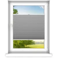 Time4blinds , Store plissé sur mesure, Sans perçage, 90x210 cm, Acier