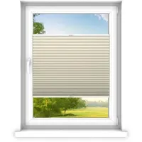 Time4blinds , Store plissé sur mesure, Sans perçage, 50x100 cm, Crème Beige