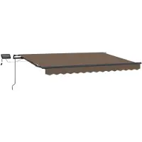 vidaXL Store banne télescopique taupe 350 x 250 cm en tissu et aluminium
