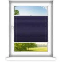Time4blinds , Store plissé sur mesure, Sans perçage, 30x110 cm, Saphir
