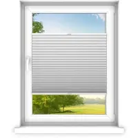 Time4blinds , Store plissé sur mesure, Sans perçage, 50x180 cm, Argent
