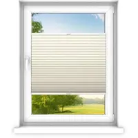 Time4blinds , Store plissé sur mesure, Sans perçage, 40x70 cm, Vanille