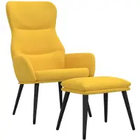 vidaXL Fauteuil relax avec pouf jaune moutarde Tissu