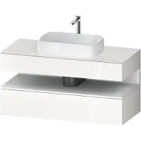 Duravit Collection One Meuble sous-vasque sur console, 1 tiroir, 1 tiroir, découpe au centre, 1200x550x600mm, niche blanc mat, QA4732018220010