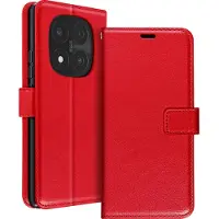 Mayaxess Étui pour Redmi Note 14 Pro et 14 Pro Plus Portefeuille avec Dragonne Rouge