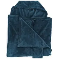 TODAY Plaid à capuche - - Uni Bleu - Doux et moelleux - 115x165 cm - Polyester 180 GSM