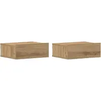 vidaXL Tables de chevet flottantes 2 pcs chêne artisanal 40x32x15 cm