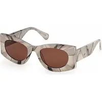 Max & Co MO0131 : Lunettes de soleil pour femmes, couleur beige/marron, texture visible, dimensions 52/22/140