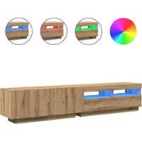 vidaXL Armoire TV avec lampes LED Chêne Artisan 200x35x40 cm