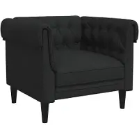 vidaXL Fauteuil Chesterfield noir tissu