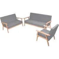 vidaXL Ensemble de canapés 3 pièces tissu gris clair