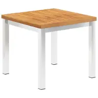 vidaXL Table d'appoint de jardin 45x45x38 cm bois massif acacia & acier inoxydable