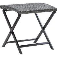 vidaXL Tabouret pliable résine tressée gris