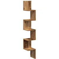 vidaXL Étagère d'angle murale vieux bois 20x20x127,5 cm
