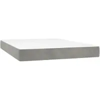 vidaXL Matelas à ressorts ensachés gris clair 140x190x20 cm velours