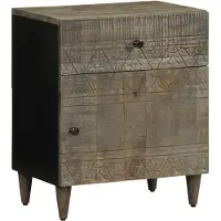 vidaXL Table de chevet gris clair 50x33x60 cm bois de manguier massif