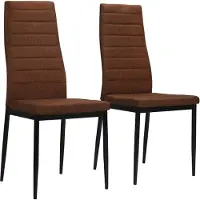 vidaXL Chaise de salle à manger 2 pcs. Marron Tissu