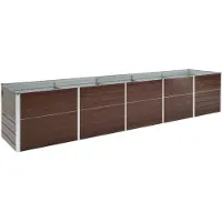 vidaXL Lit surélevé de jardin Acier galvanisé 400x80x45 cm Brun