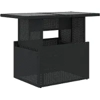 vidaXL Table de jardin avec plateau en verre noir 100x55x73 cm Poly rotin