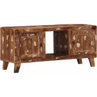vidaXL Armoire TV 105x46x32 cm Bois massif ancien