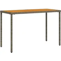 vidaXL Table de jardin avec plateau en acacia gris 115x54x74cm Poly rotin