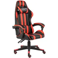 vidaXL Chaise de jeu noir et rouge similicuir