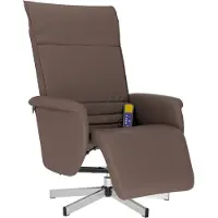 vidaXL Fauteuil de massage avec repose-pieds Marron Similicuir