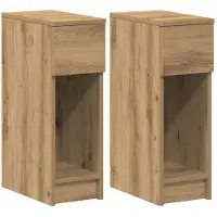 vidaXL Tables de chevet avec tiroir 2 pcs chêne artisanal 20x36x60 cm