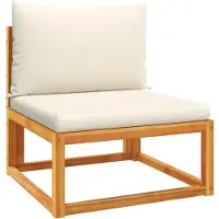 vidaXL Canapé de jardin sans accoudoirs avec coussins bois acacia & corde