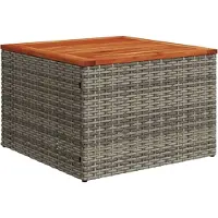 vidaXL Table de jardin Gris 55x55x37 cm Poly rotin et bois d'acacia