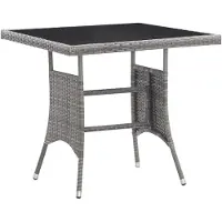 vidaXL Table de jardin Gris 80x80x74 cm Poly rotin