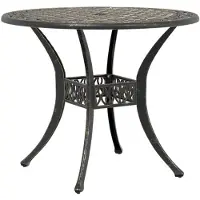 vidaXL Table de jardin Bronzes Ø90x75 cm Fonte d'aluminium
