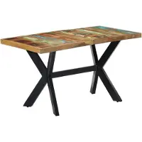 vidaXL Table de salle à manger 140x70x75 cm Vieux bois massif