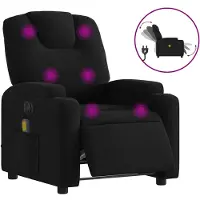 vidaXL Fauteuil de massage électrique noir tissu