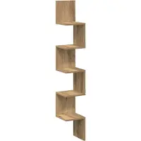 vidaXL Étagère d'angle murale chêne artisanal 20x20x127,5 cm