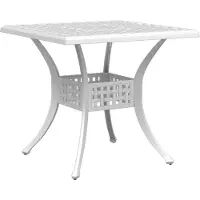 vidaXL Table de jardin blanche 80x80x75 cm fonte d'aluminium