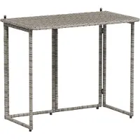vidaXL Table de jardin pliante Gris 90x51x75 cm Poly rotin