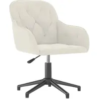 vidaXL Chaise de bureau Pivotante Crème Velours