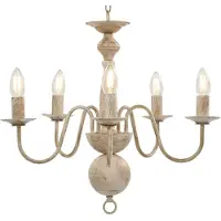 vidaXL Lustre Blanc antique 5 ampoules E14