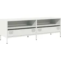 vidaXL Armoire TV blanc 135x39x43,5 cm Acier laminé à froid