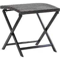vidaXL Tabouret pliable Résine tressée Marron