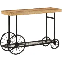 vidaXL Table console 112x36x76 cm bois massif de manguier et fer
