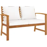 vidaXL Banc de jardin 120 cm avec coussins blanc crème Bois massif acacia