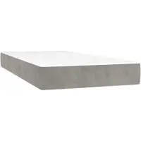 vidaXL Matelas à ressorts ensachés gris clair 100x200x20 cm velours