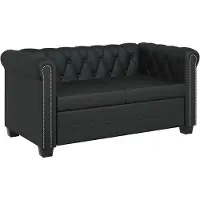 vidaXL Canapé Chesterfield à 2 places cuir synthétique noir