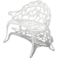 vidaXL Banc de jardin 100 cm fonte d'aluminium blanc