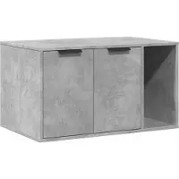 vidaXL Bac à litière gris béton 80x50x45 cm Bois composite